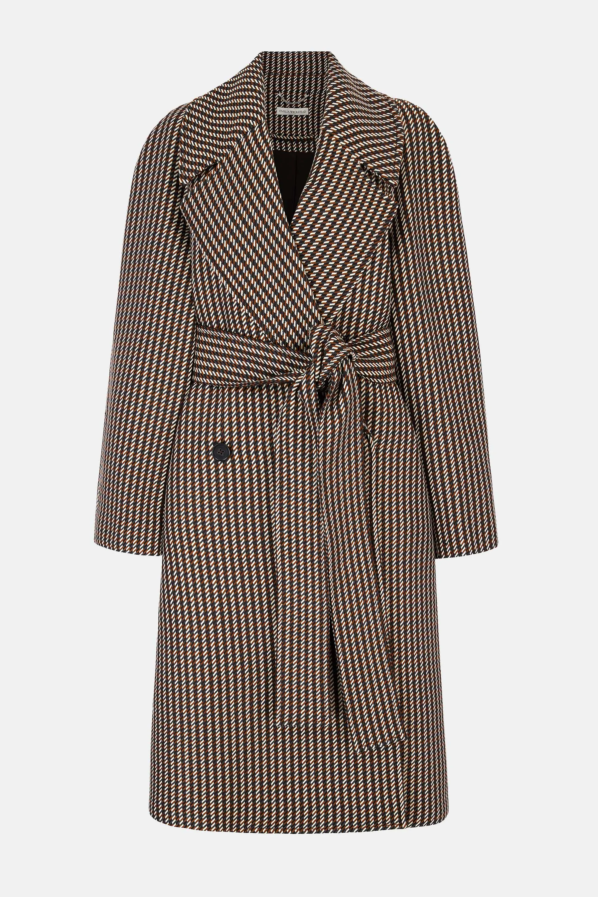 Lilabet Coat In Tan & Ivory Merino Shetland