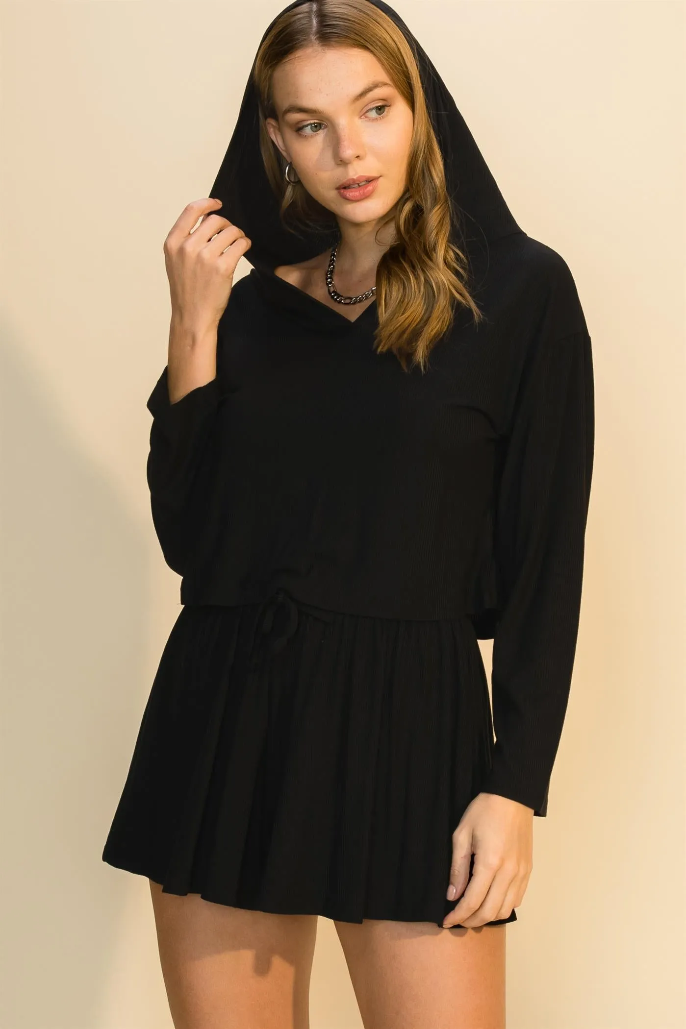 Long Sleeve Drop Shoulder Hoodie