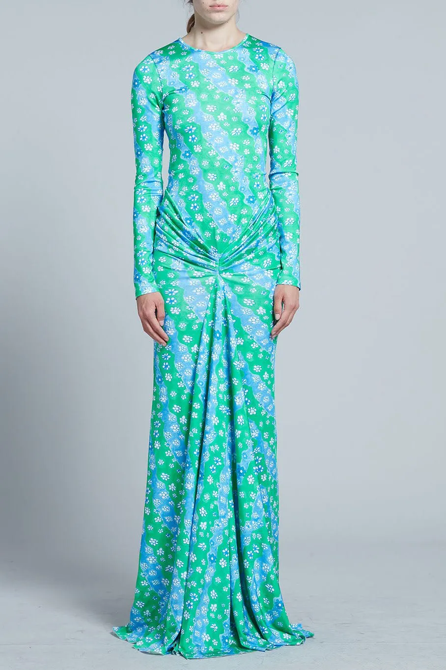 Long Sleeve Godet Dress