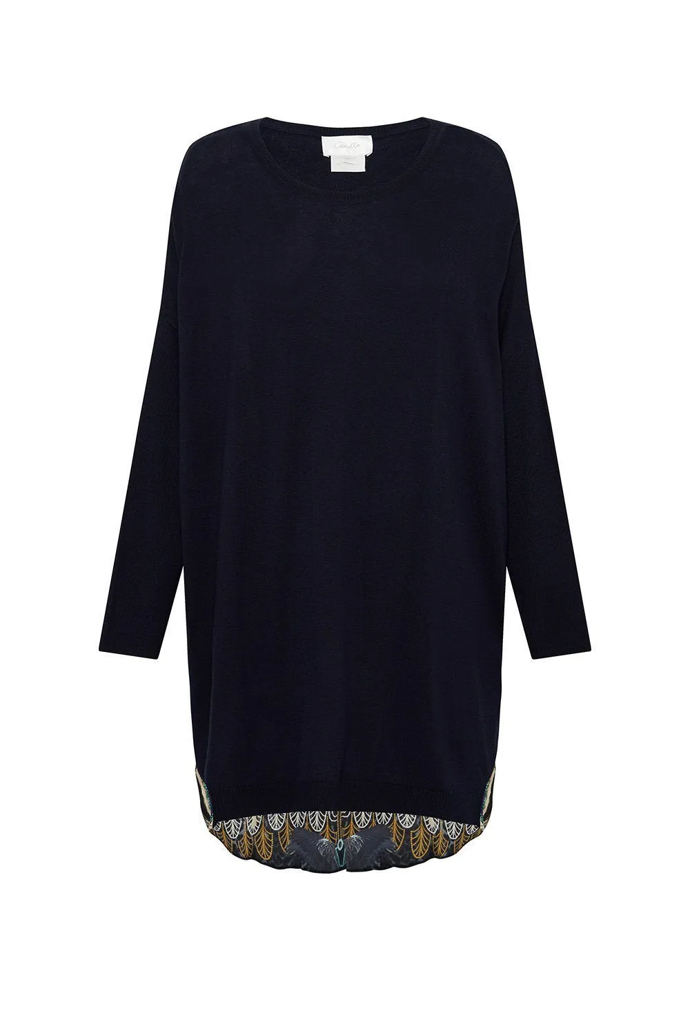 LONG SLEEVE JUMPER WITH PRINT BACK DRIPPING IN DECO