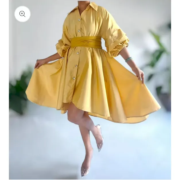 Long Tunic Silk Sheen Knee Length Dress / Trench Coat / Swing Dress Ruffle Sleeve / Hi Lo Blouse One Size Fits M - 2XL