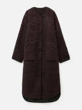 Longline faux fur coat