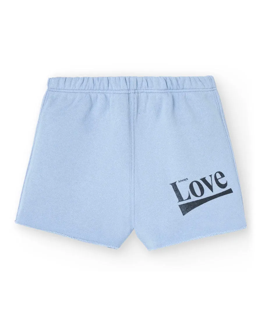 Love Turtledove Short Sweatpants - Soft Blue