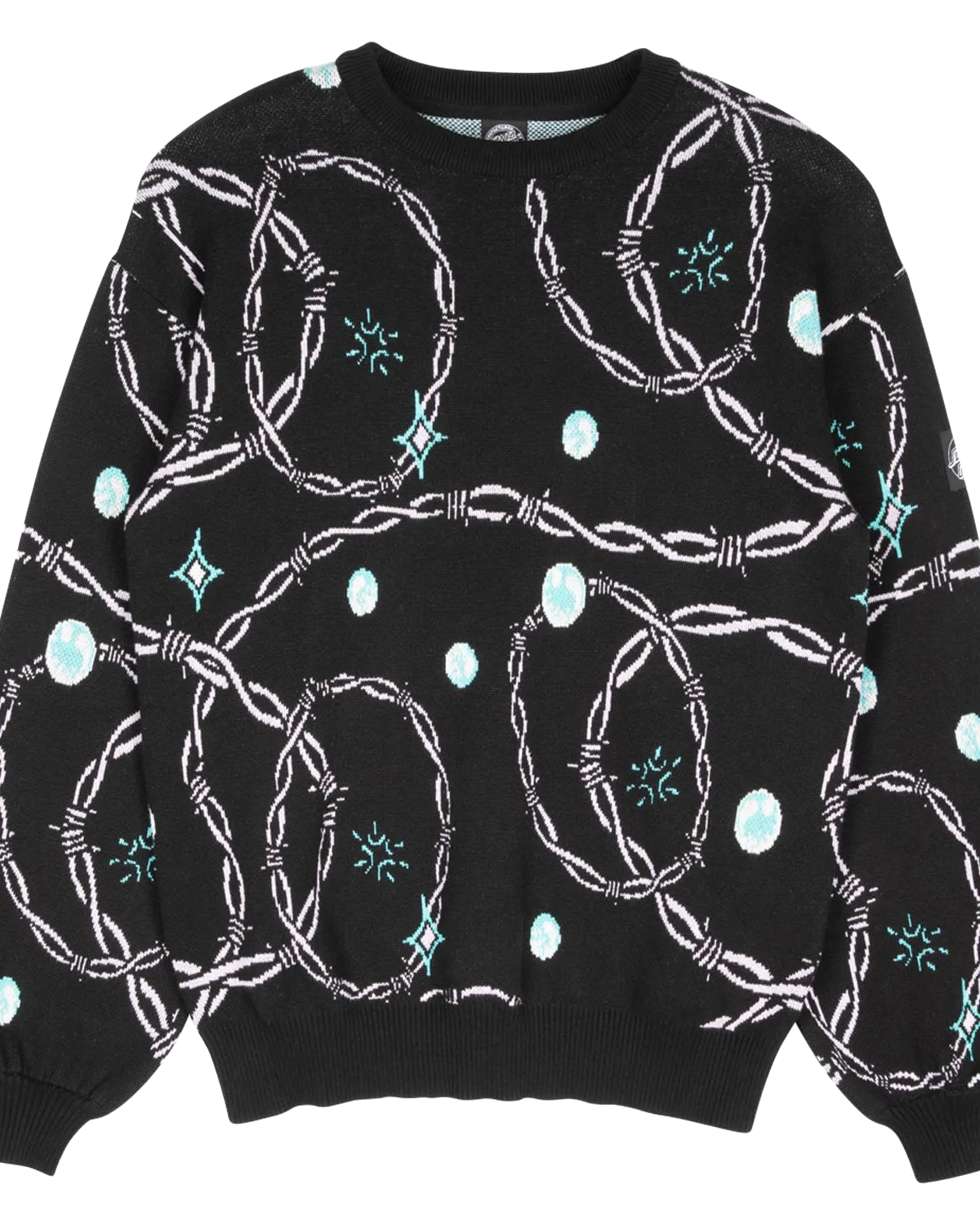 Lucky Gem Knit Crew Jumper in Black