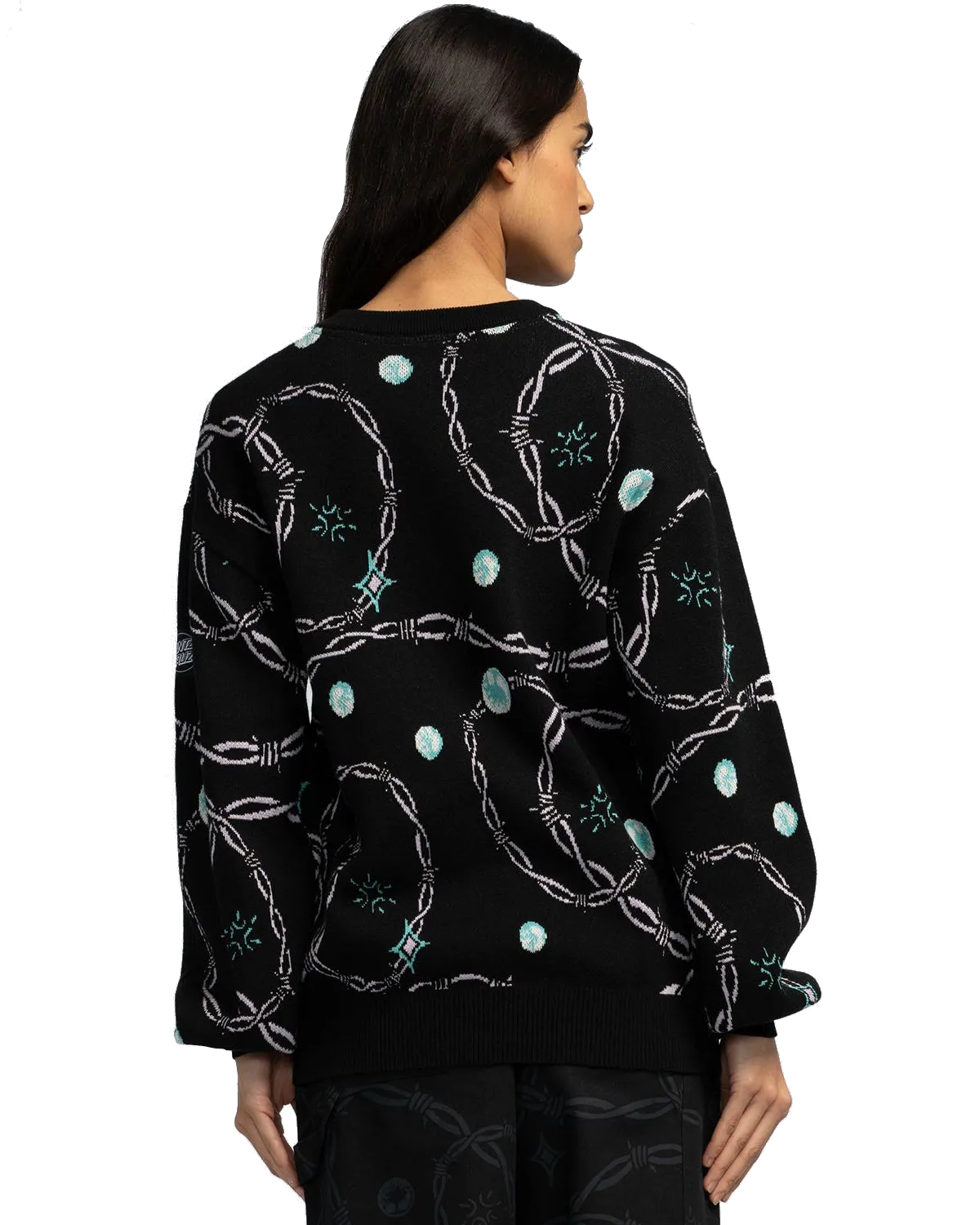 Lucky Gem Knit Crew Jumper in Black