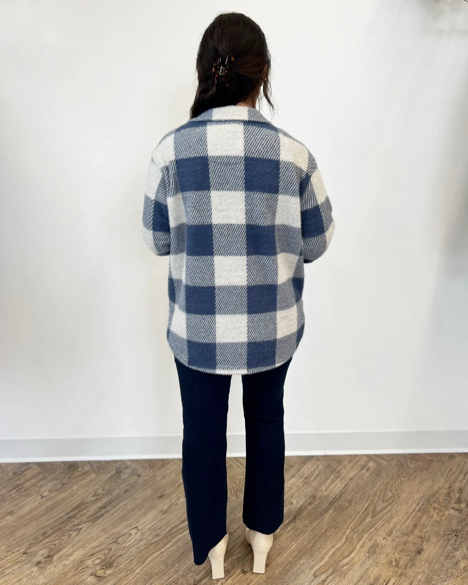 Maiko Plaid Knit Trucker Jacket