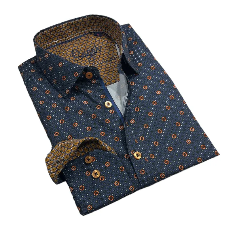 Maison Leneveu Sugar Moorgate Long Sleeve Buttoned Dress Shirt