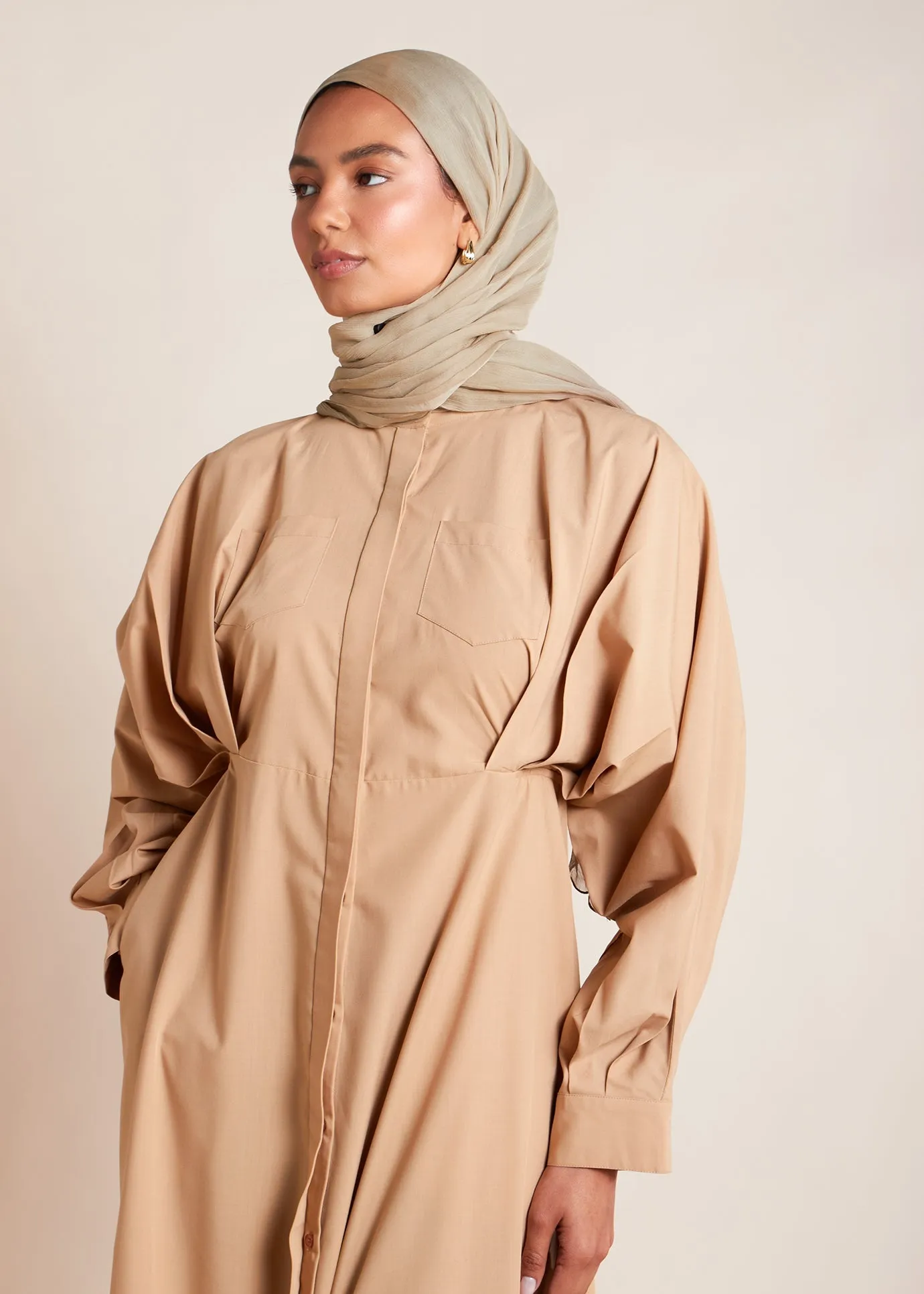 Maxi Shirt Dress Sand