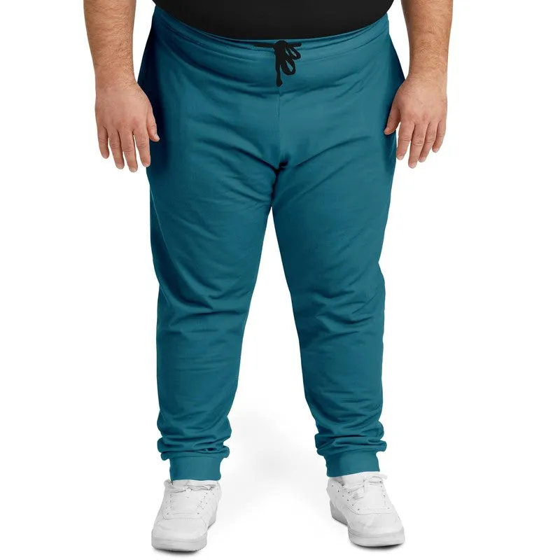 Medium Dark Cyan Joggers | Unisex | with PLUS sizes | Medium Dark Pastel Cyan | C60M0Y0K60