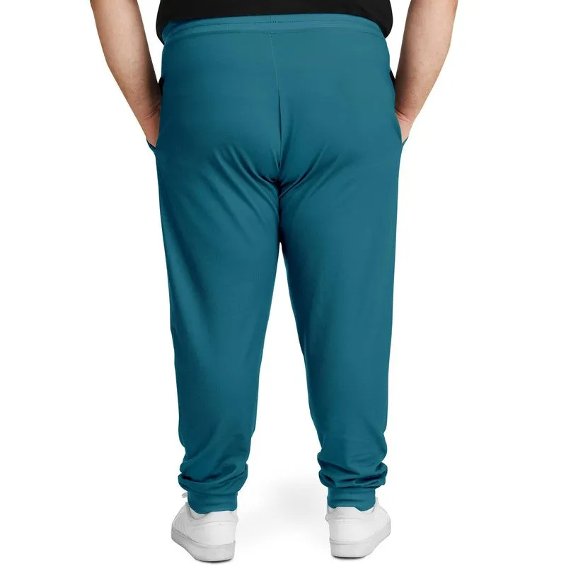 Medium Dark Cyan Joggers | Unisex | with PLUS sizes | Medium Dark Pastel Cyan | C60M0Y0K60