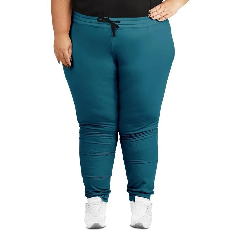 Medium Dark Cyan Joggers | Unisex | with PLUS sizes | Medium Dark Pastel Cyan | C60M0Y0K60