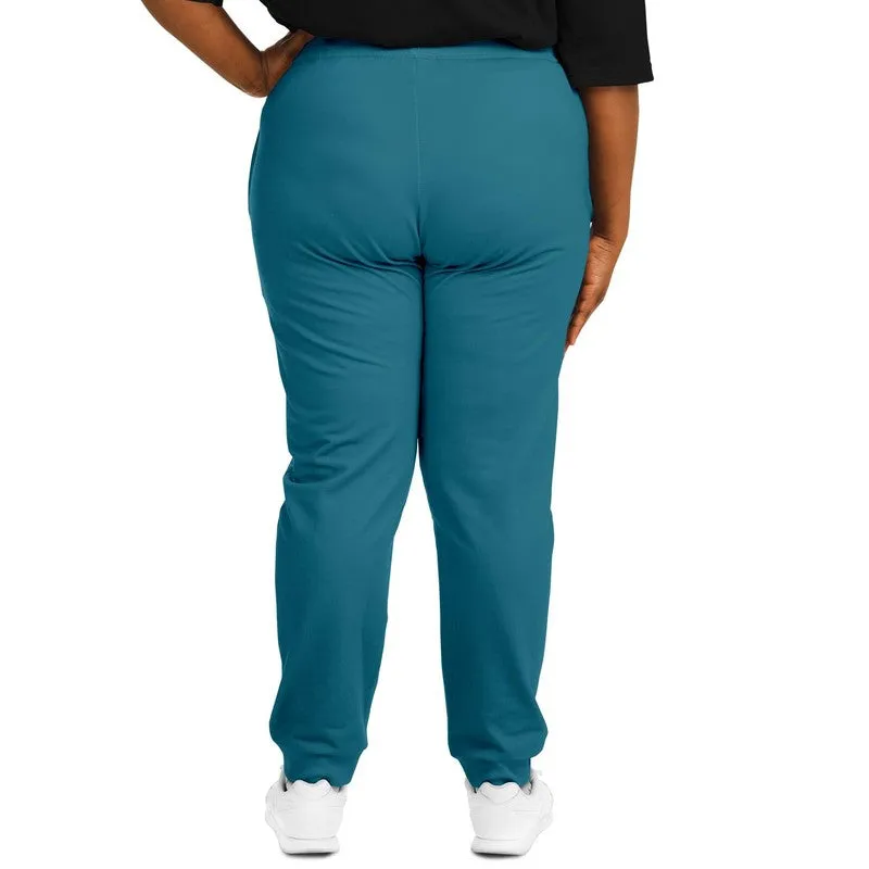 Medium Dark Cyan Joggers | Unisex | with PLUS sizes | Medium Dark Pastel Cyan | C60M0Y0K60