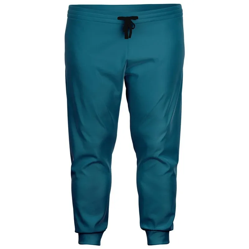 Medium Dark Cyan Joggers | Unisex | with PLUS sizes | Medium Dark Pastel Cyan | C60M0Y0K60