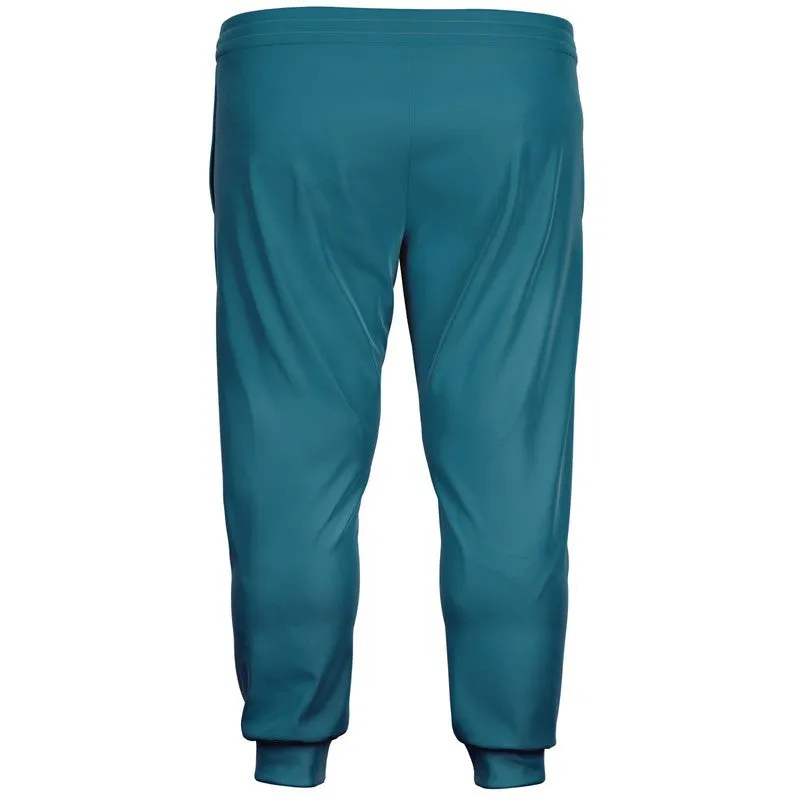 Medium Dark Cyan Joggers | Unisex | with PLUS sizes | Medium Dark Pastel Cyan | C60M0Y0K60