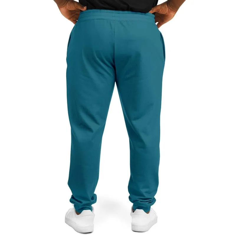 Medium Dark Cyan Joggers | Unisex | with PLUS sizes | Medium Dark Pastel Cyan | C60M0Y0K60