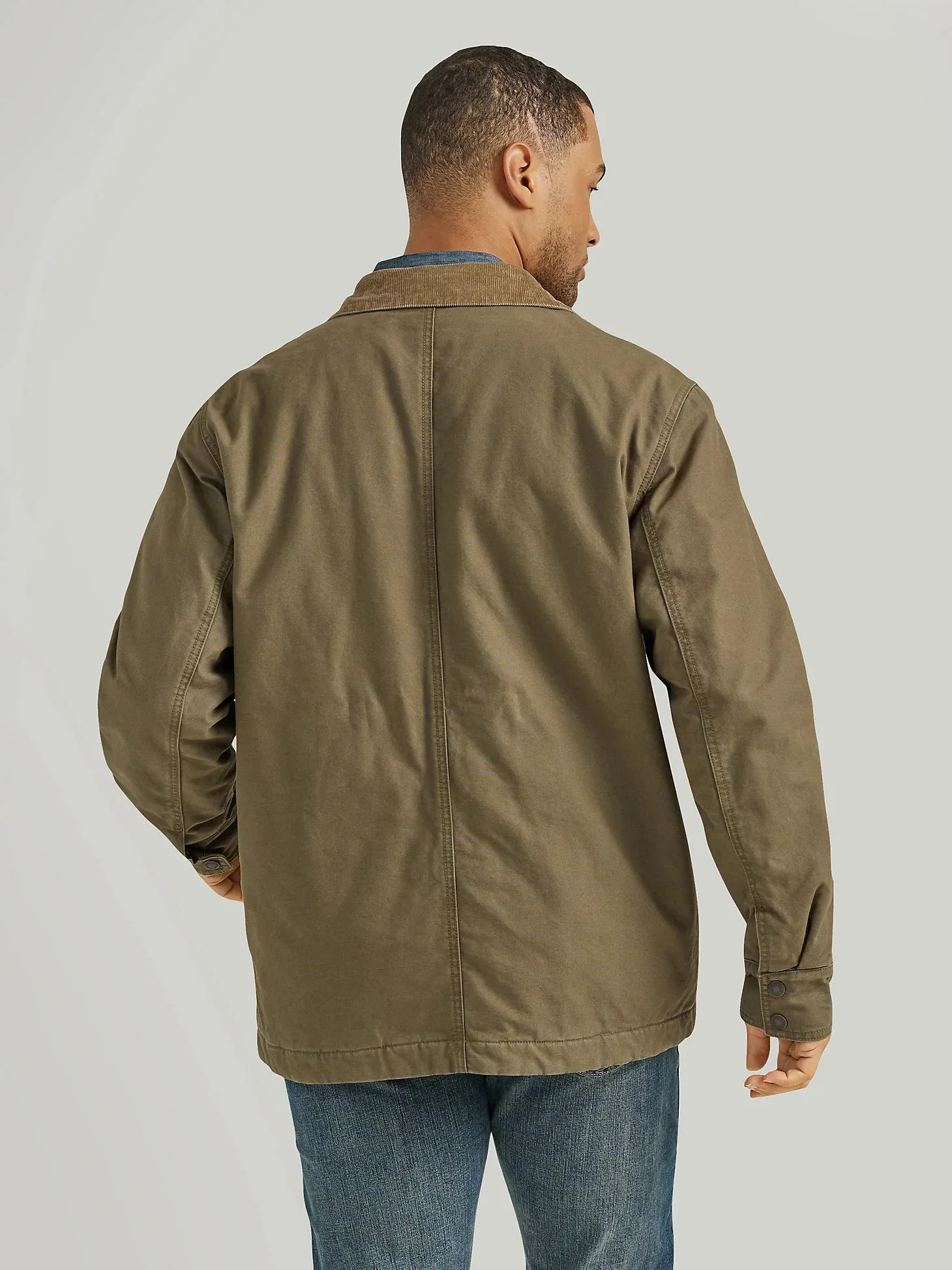 Men's Western Lined Cord Collar Zip Barn Coat in Mountainview