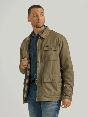 Men's Western Lined Cord Collar Zip Barn Coat in Mountainview