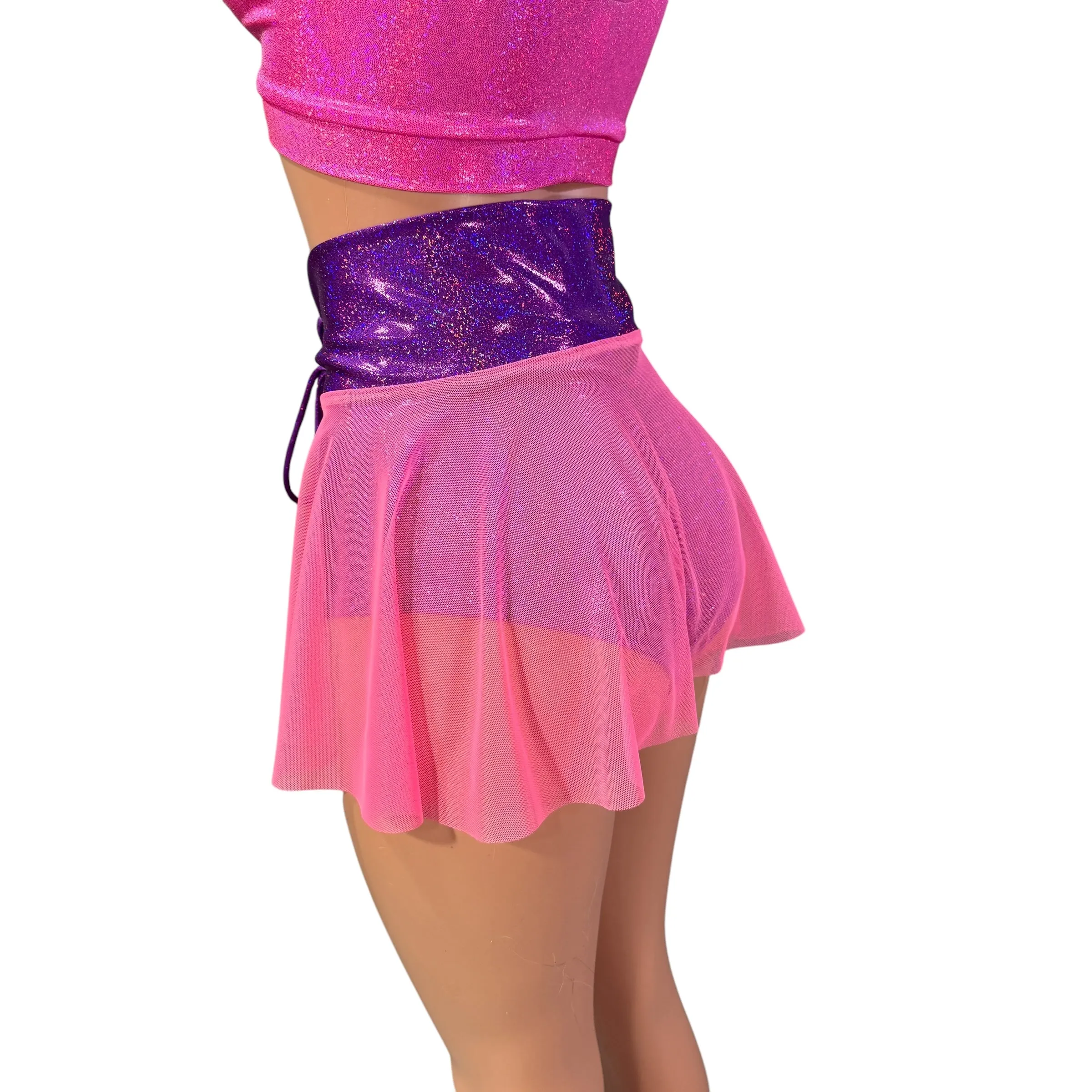 Mesh Lace-Up Skirt - Cheshire Cat Corset Skirt