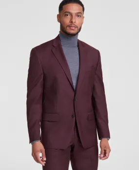 Michael Kors Mens Classic fit Sport Coat Blazer 44 S Red Solid Stretch