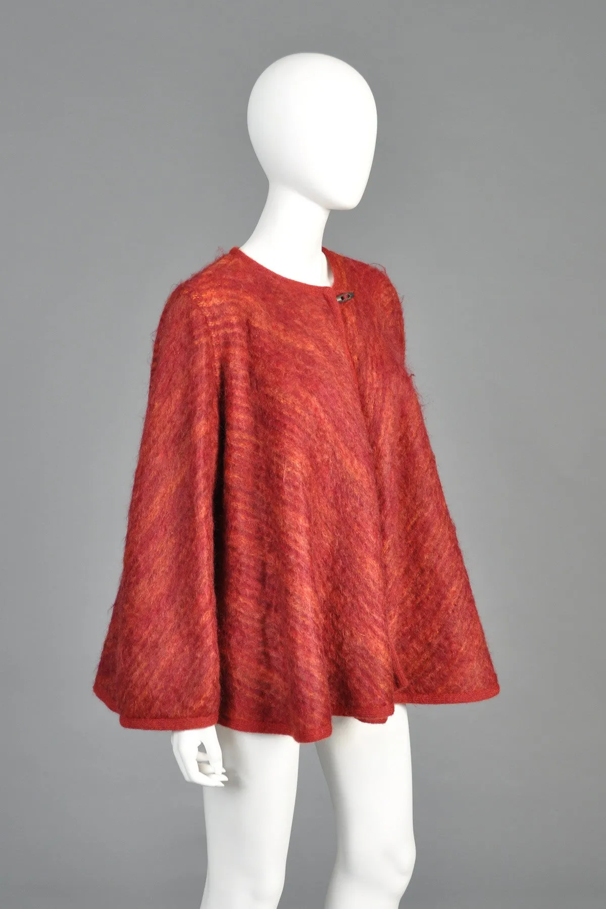 Missoni 1970s Striped Mohair Coat with Full Sweep