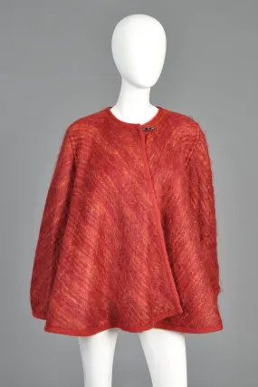 Missoni 1970s Striped Mohair Coat with Full Sweep