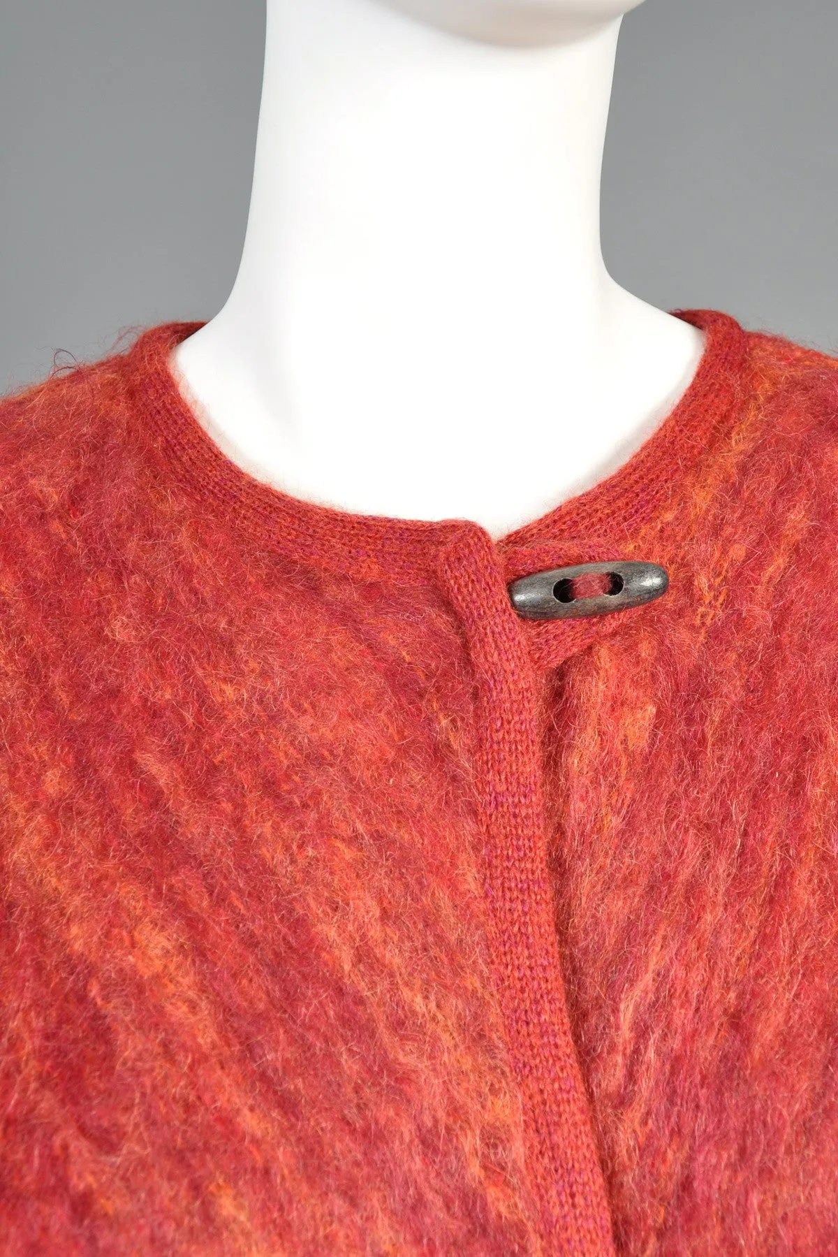 Missoni 1970s Striped Mohair Coat with Full Sweep