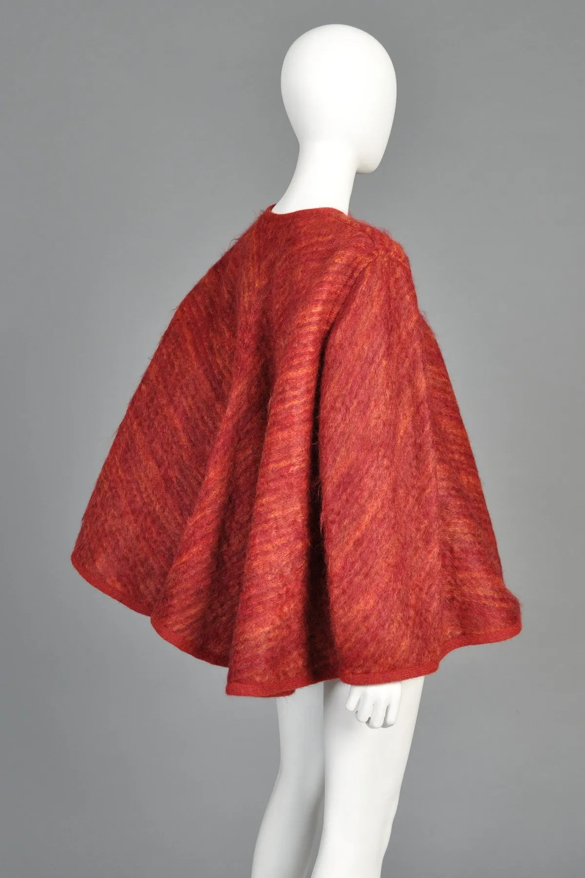 Missoni 1970s Striped Mohair Coat with Full Sweep