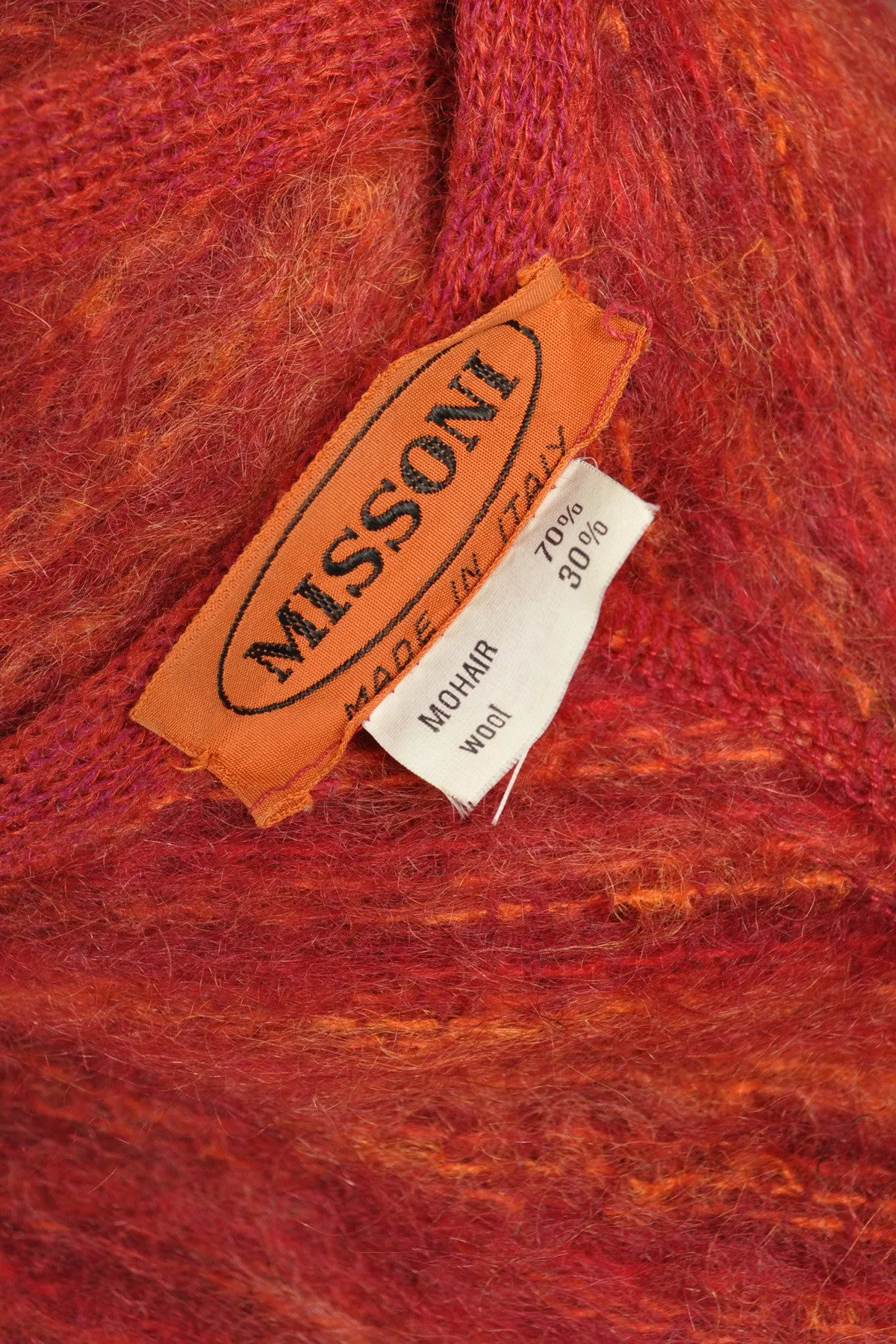 Missoni 1970s Striped Mohair Coat with Full Sweep