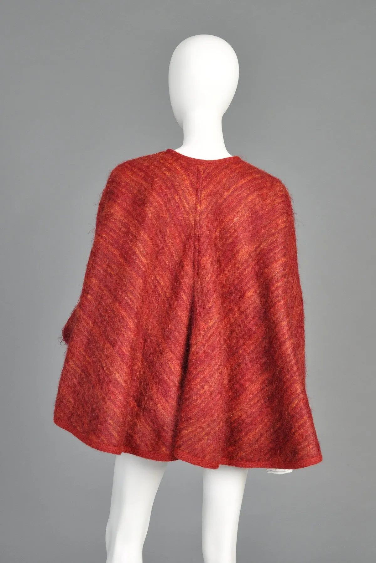 Missoni 1970s Striped Mohair Coat with Full Sweep