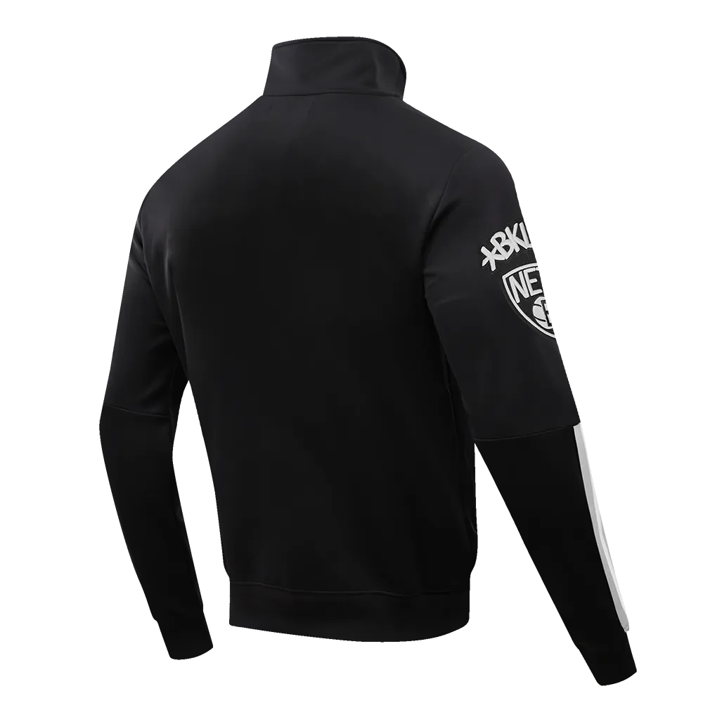 NBA BROOKLYN NETS CLASSIC MEN'S TRACK JACKET (BLACK)