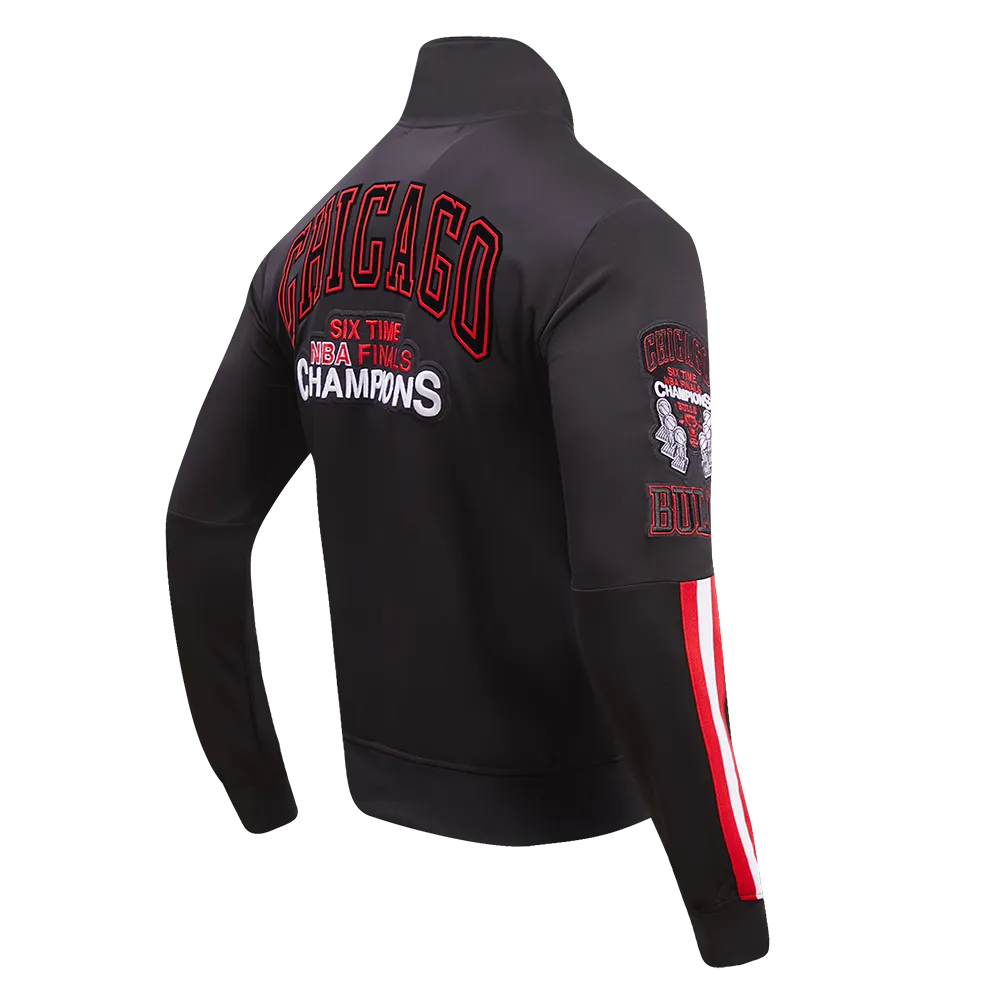NBA CHICAGO BULLS PRO TEAM MEN'S TRACK JACKET (BLACK/RED)