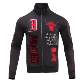 NBA CHICAGO BULLS PRO TEAM MEN'S TRACK JACKET (BLACK/RED)