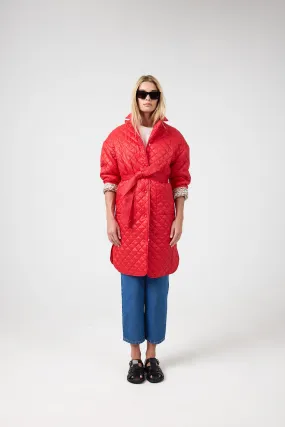 Nikoa Nylon Quilted Jacket - Red