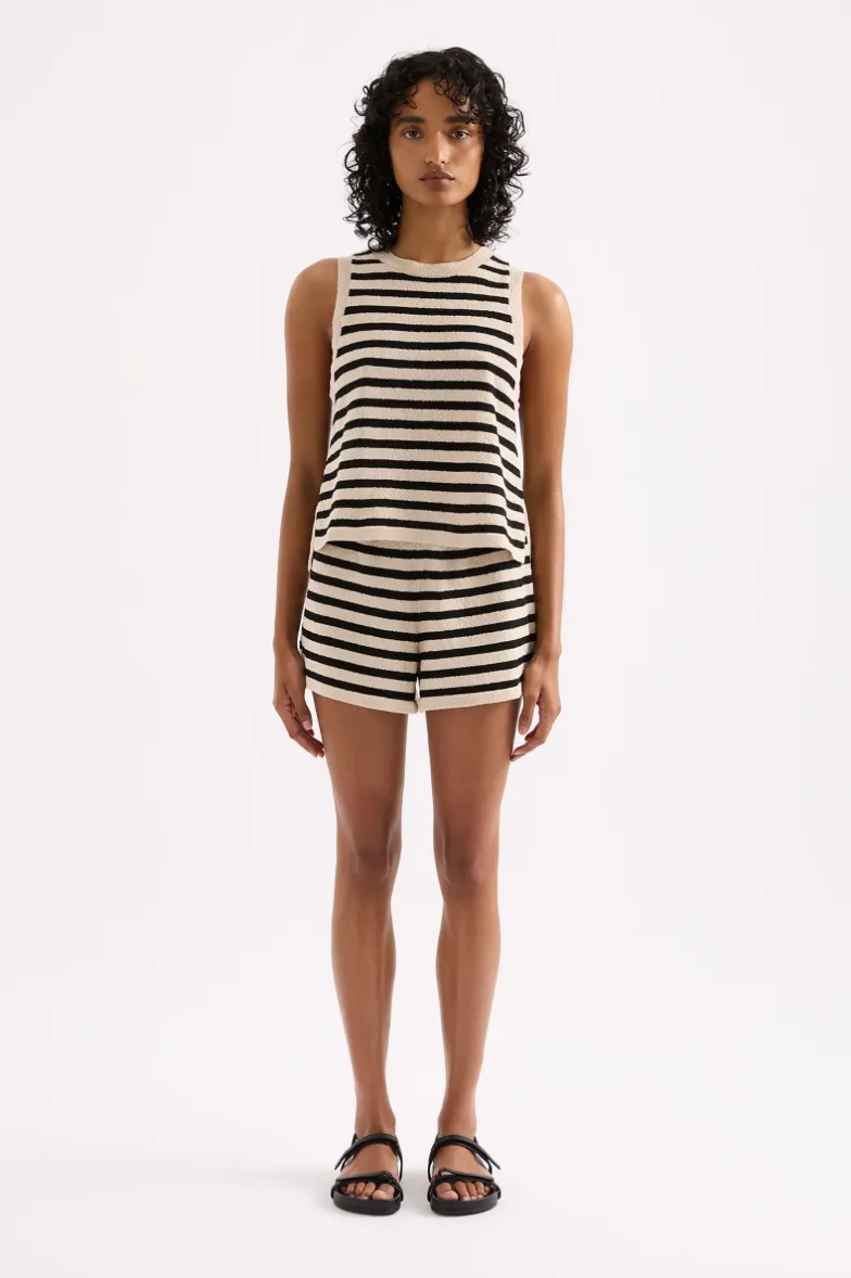 Nude Lucy - Kayda Knit Tank (Black Stripe)