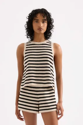 Nude Lucy - Kayda Knit Tank (Black Stripe)