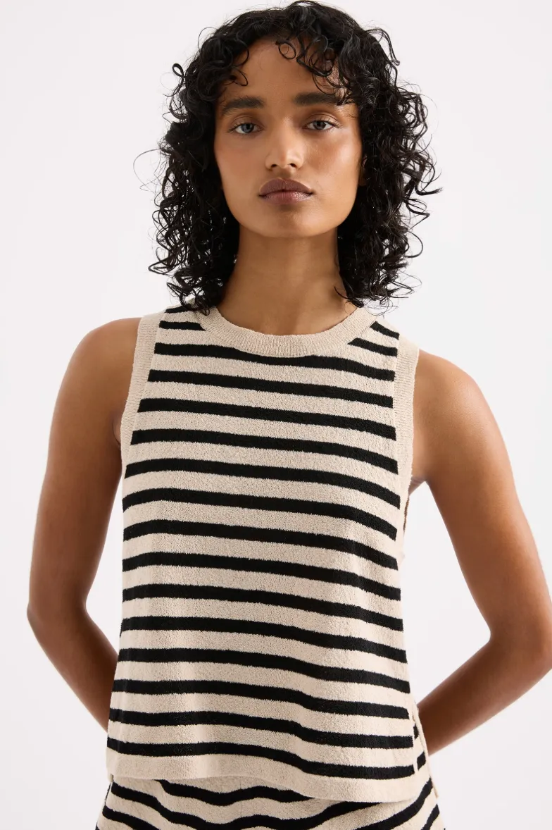 Nude Lucy - Kayda Knit Tank (Black Stripe)