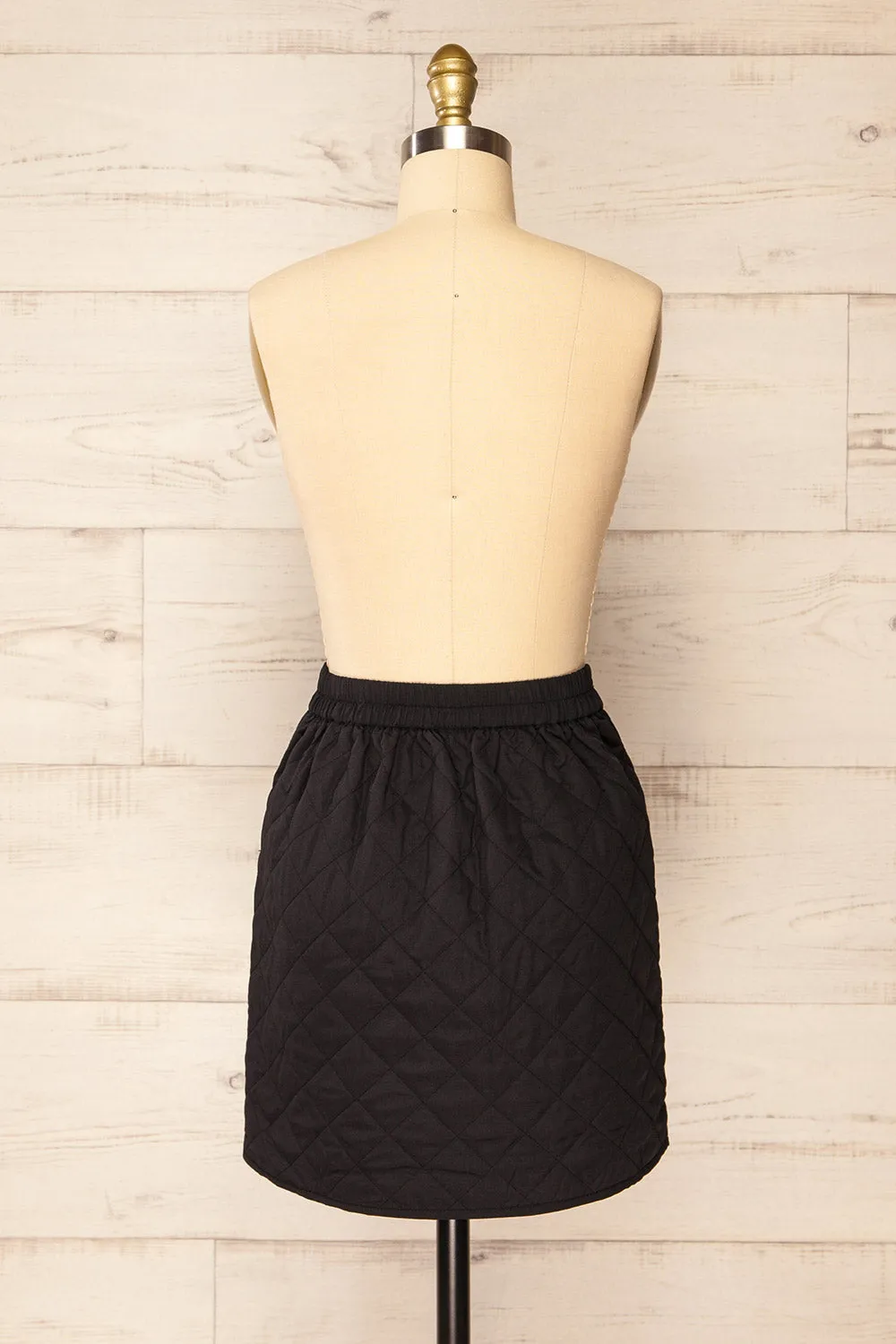 Oviedo | Black Quilted Wrap Skirt