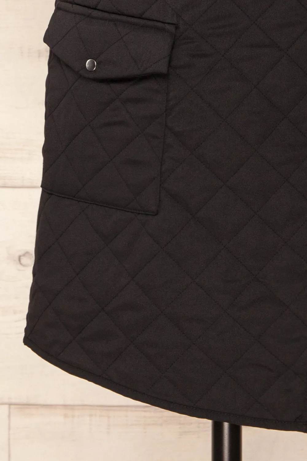 Oviedo | Black Quilted Wrap Skirt