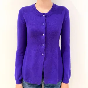 Pansy Purple Cashmere Peplum Cardigan Extra Small