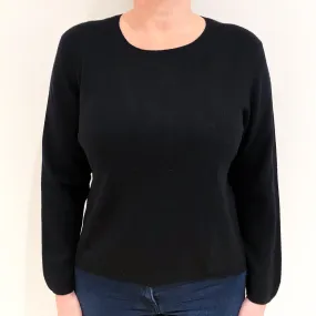 Petite Black Cashmere Crew Neck Jumper Large
