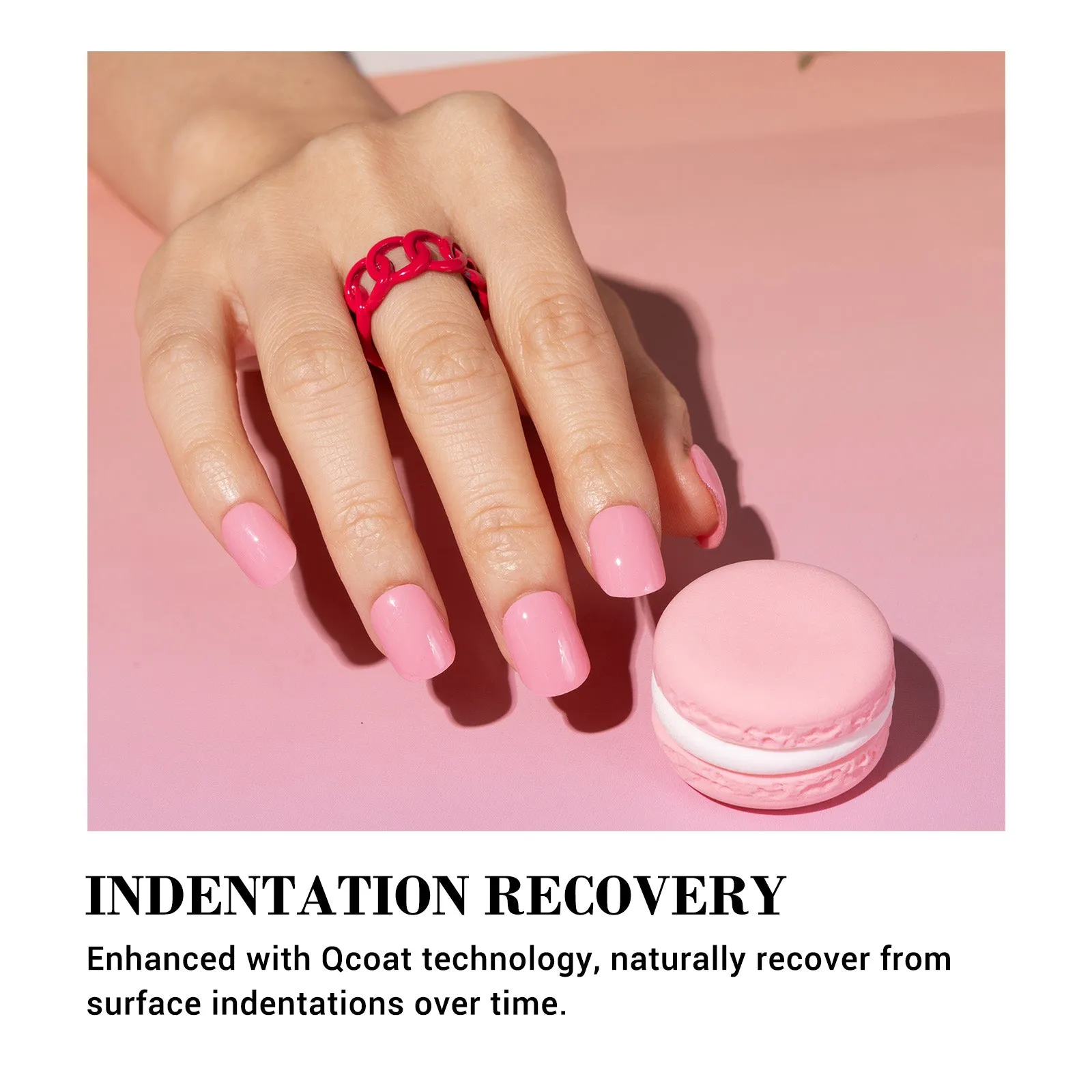 Qcoat Fully Cured Gel Nail Strips - Flamingo Pink(US ONLY)