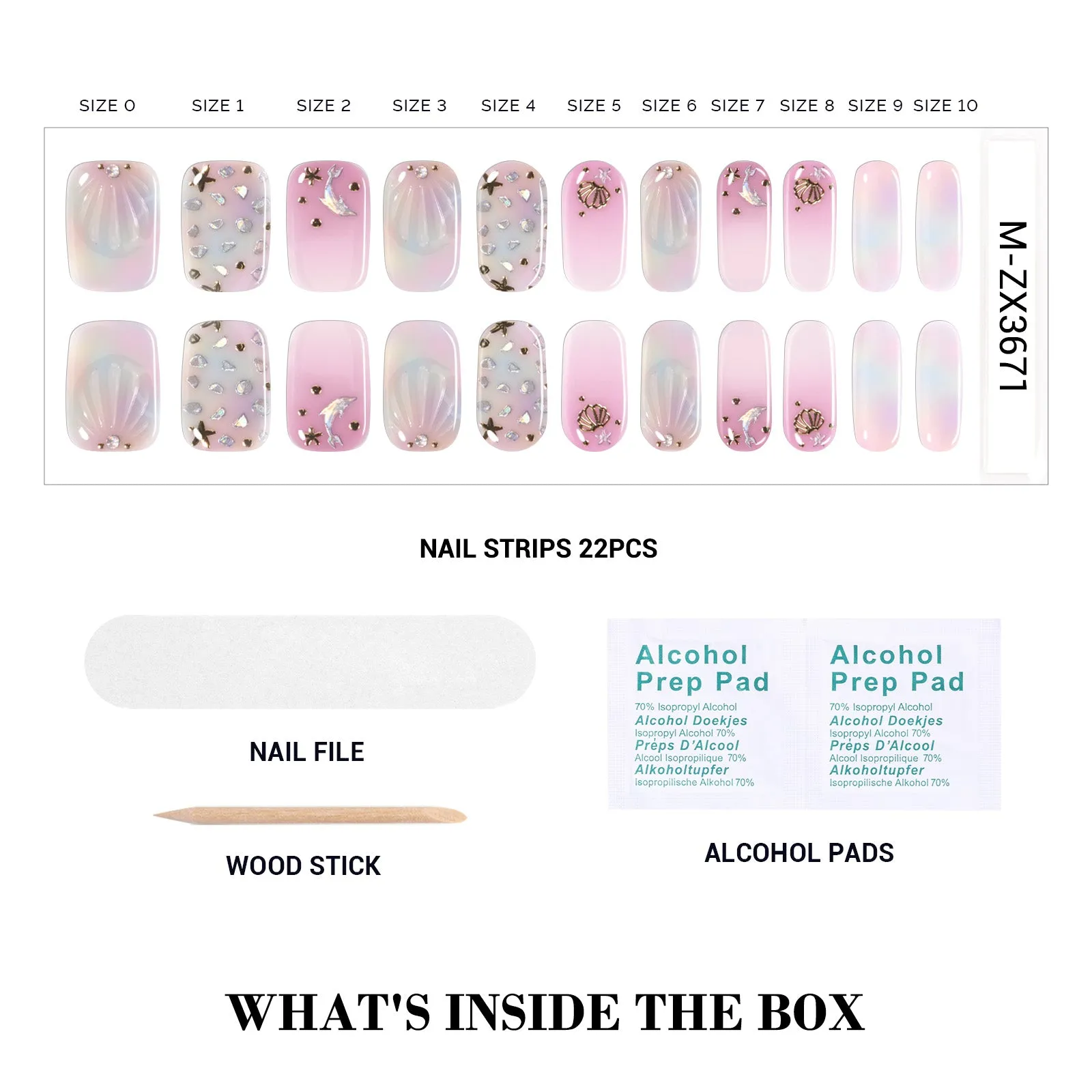 Qcoat Fully Cured Gel Nail Strips - Gradient Pink(US ONLY)