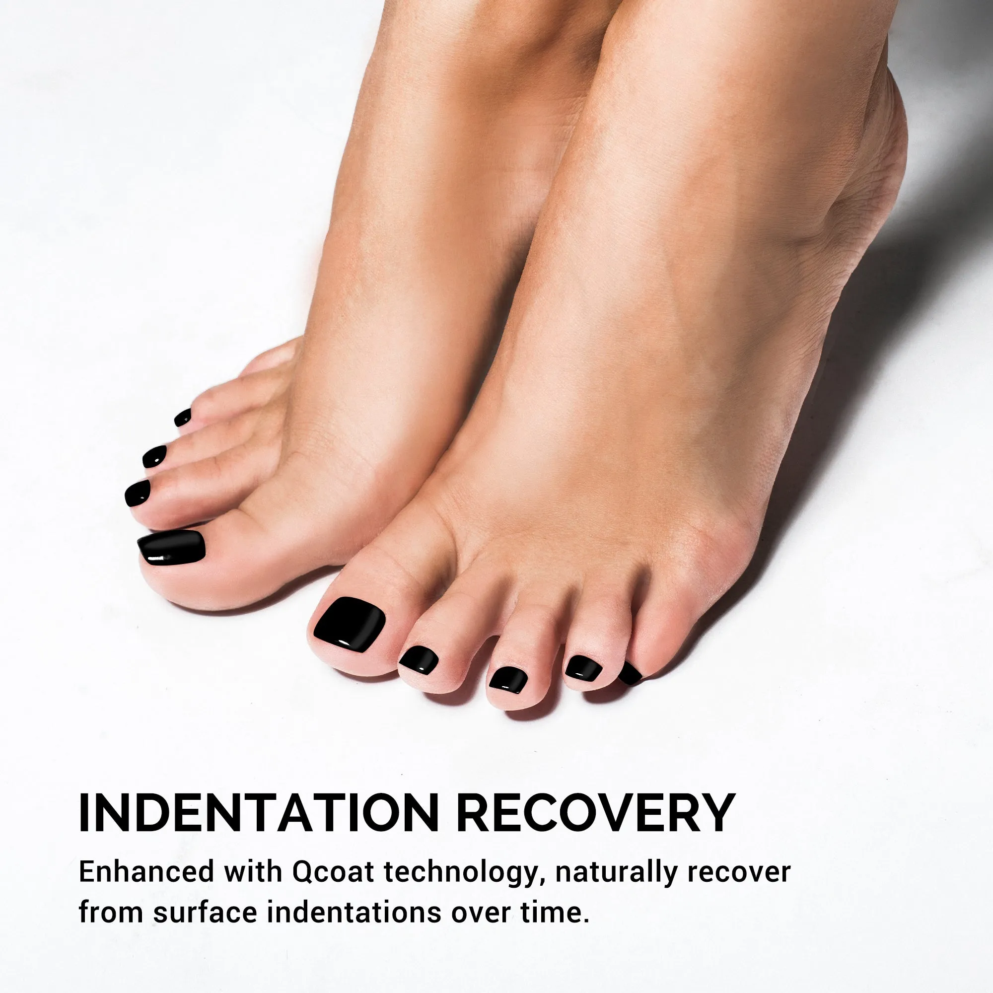 Qcoat Pedicure Fully Cured Gel Nail Strips-Black(US ONLY)