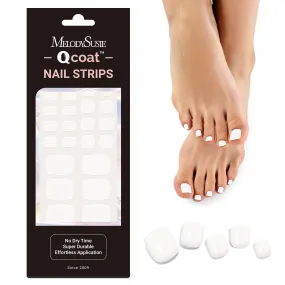 Qcoat Pedicure Fully Cured Gel Nail Strips-White(US ONLY)