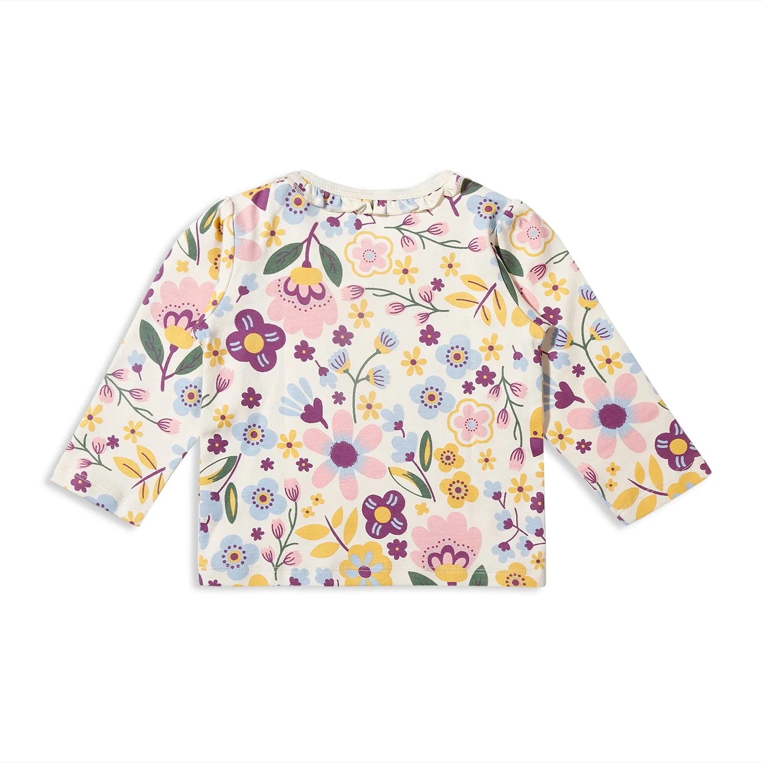 Quilted Dungaree With Ruffle Tee