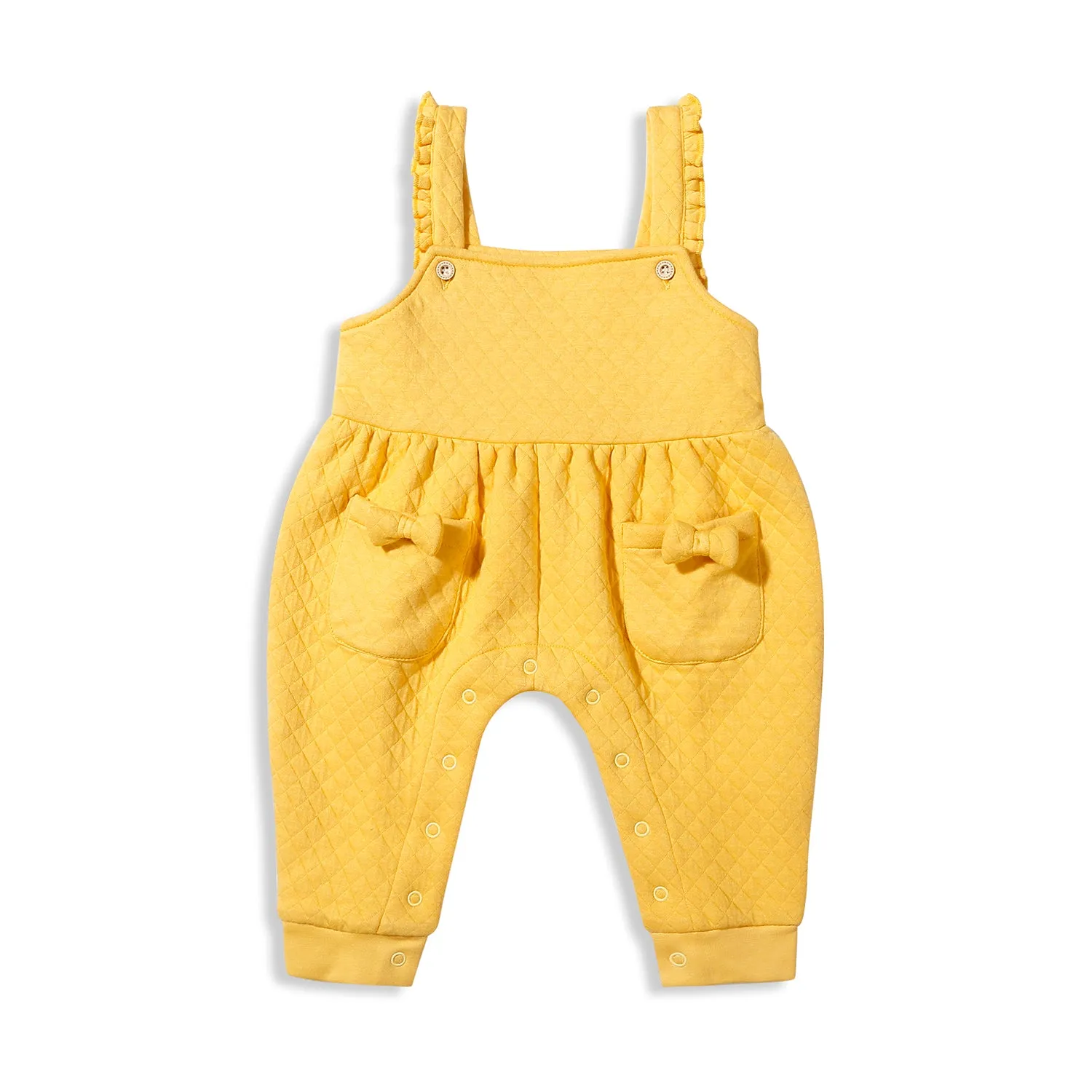 Quilted Dungaree With Ruffle Tee