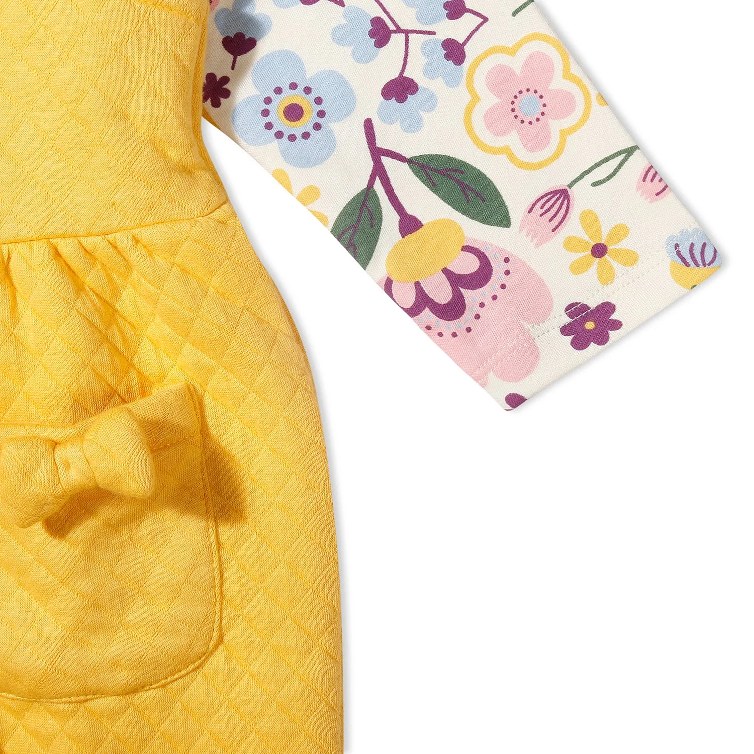 Quilted Dungaree With Ruffle Tee