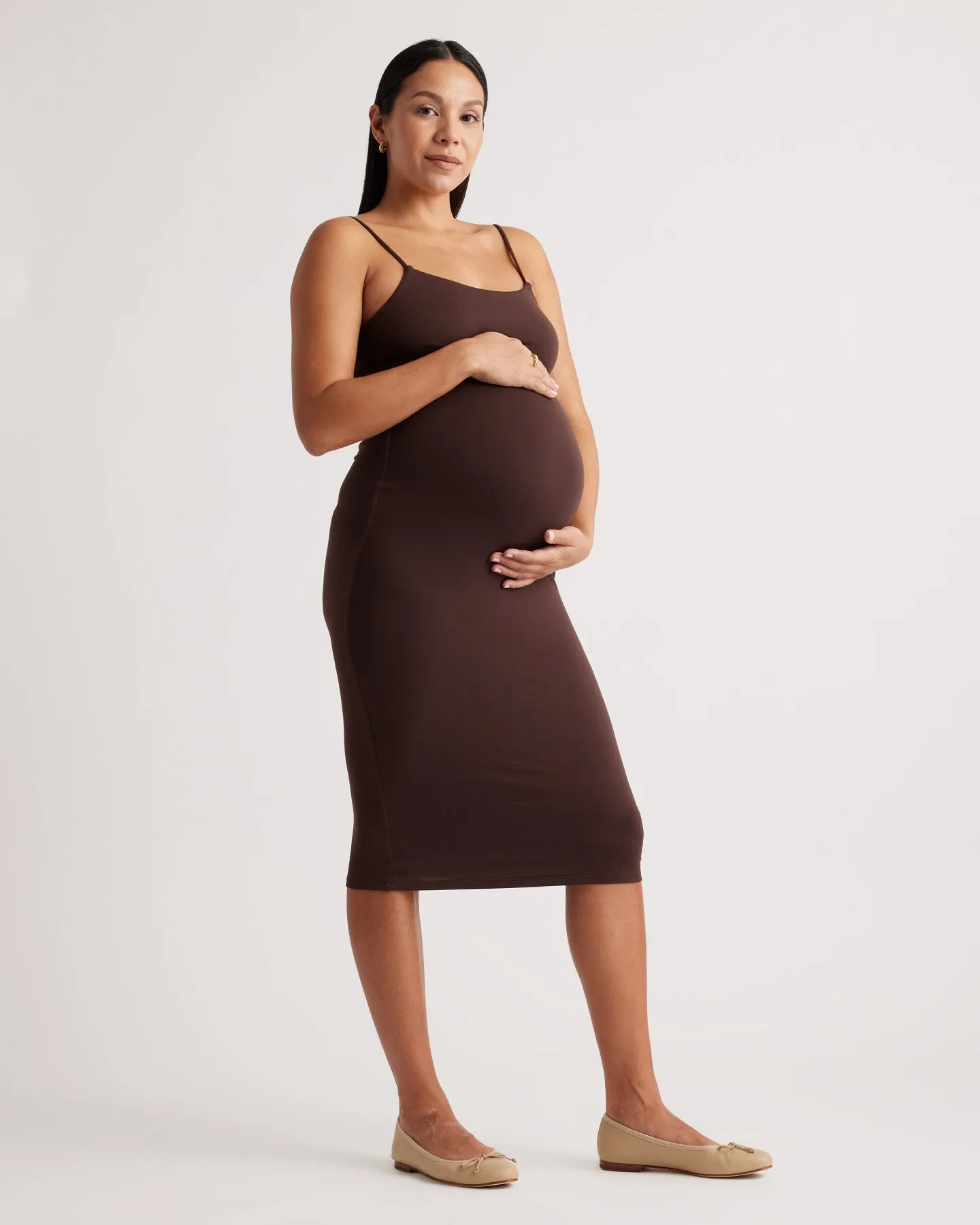 Recycled Knit Maternity Midi Dress