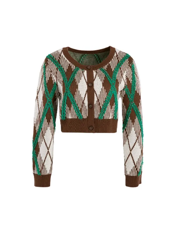 Retro Short Knitted Cardigan & Vest