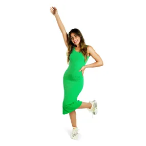 Ribbed Knit Slit Tank Dress